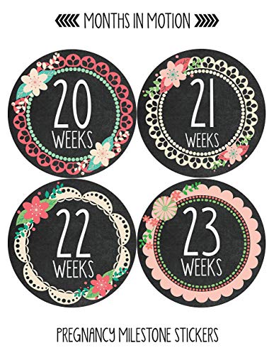Months In Motion Pregnancy Weekly Belly Growth Stickers - Week To Week Pregnant Expecting Photo Prop - Maternity Keepsake - Baby Bump - Large Set Of 36 Weekly Photo Sticker #TOP3