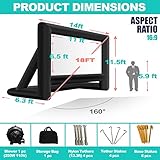 ‘Inflatable Movie Screen | 14ft/16ft/19ft Mega Projection Movie Screen | Portable Lightweight & Fully Equipped Blower Easy Set up | Great Outdoor Backyard Pool Fun (16 Feet - Image 5