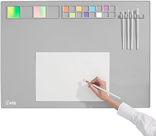 SAPID Extra Large 32"x24" Silicone Painting Mat with Raised Edges, NonStick Silicone Craft Mat for Resin Casting, Silicon Art Matt for Kids, Creator, Silicone Mats for Crafts, Clay, DIY, Gray