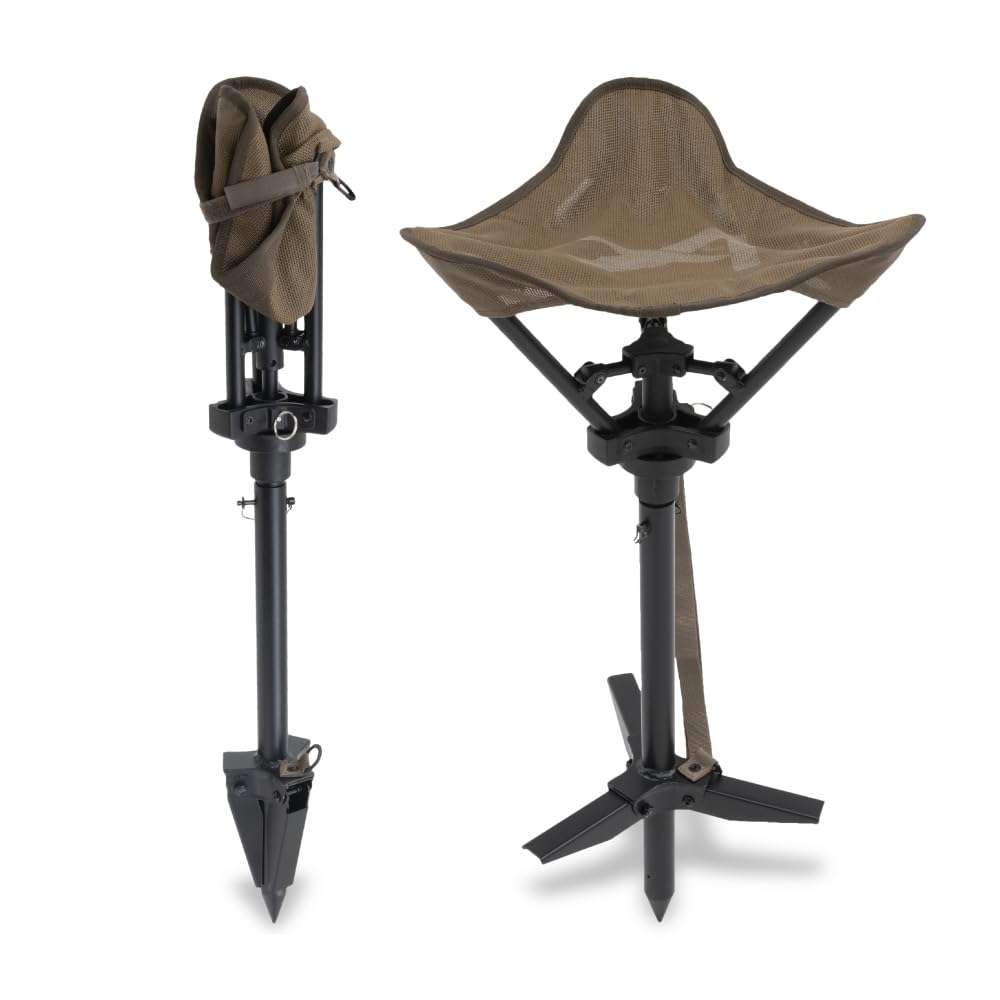 ALPS OutdoorZ Wetland Hunting Seat - Lightweight Hunting Chair with Adjustable Height, Sink-Resistant Leg, and Removable Shoulder Carry Strap for All-Weather Hunting