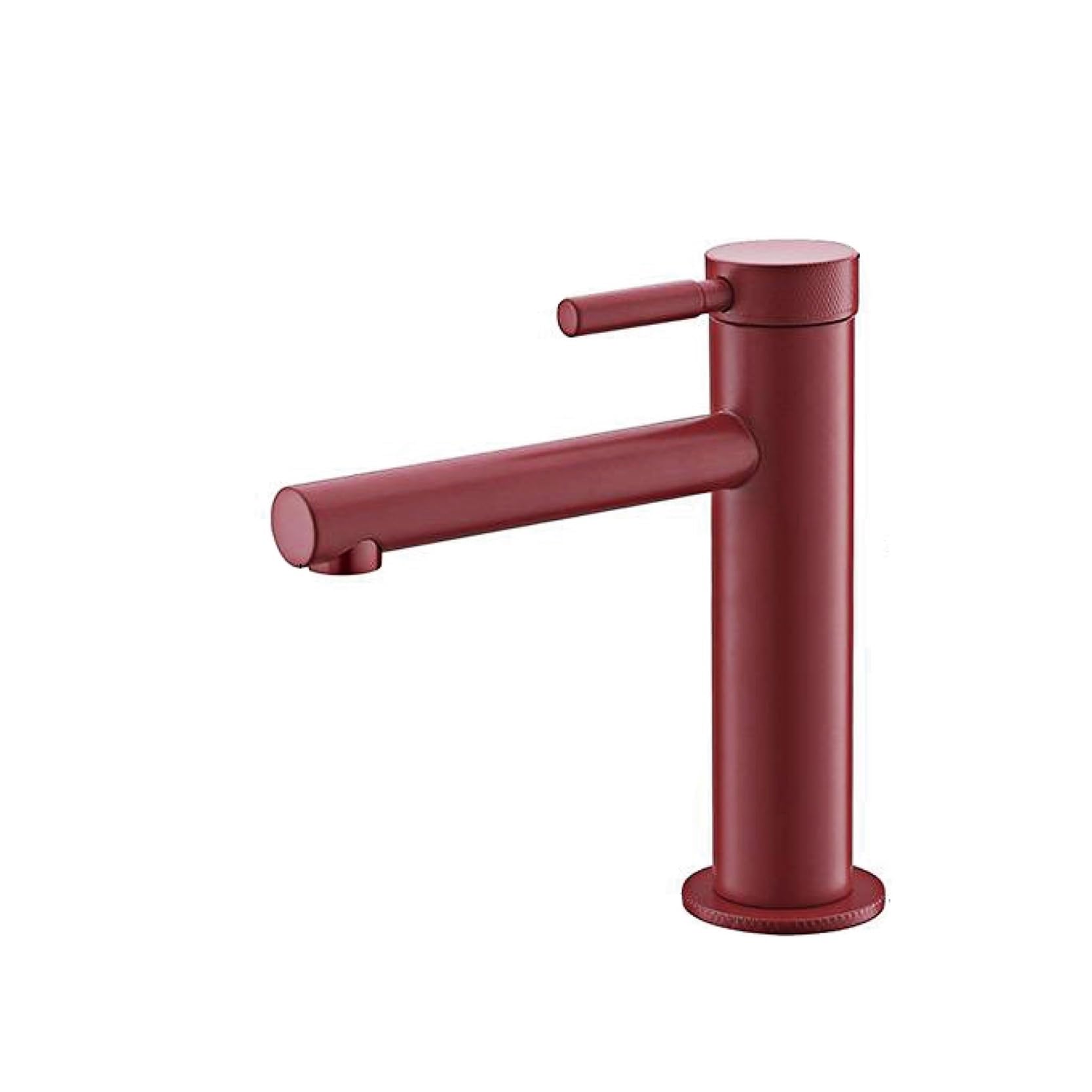 Robinet de salle de bains rétro rouge en laiton mitigeur eau chaude froide
