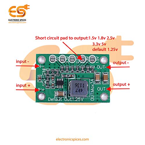 Electronicspices DC to DC Step Down Power Supply Module Buck Converter DC 5-16V To DC 1.25V/1.5V/1.8V/2.5V/3.3V/5V - Image 4