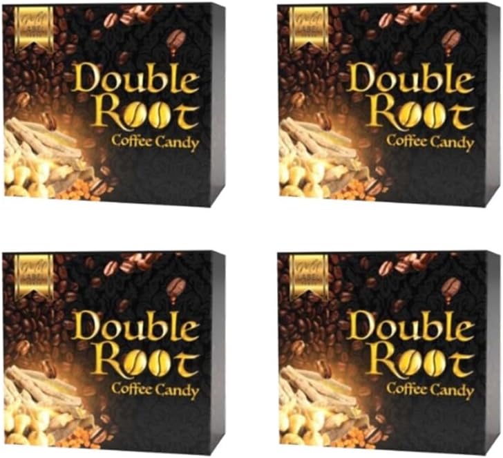 4 Boxes Double Root Arabica Coffee Candy Roasted Cafe Bonbons Energy Support (10 Pieces/Pack)