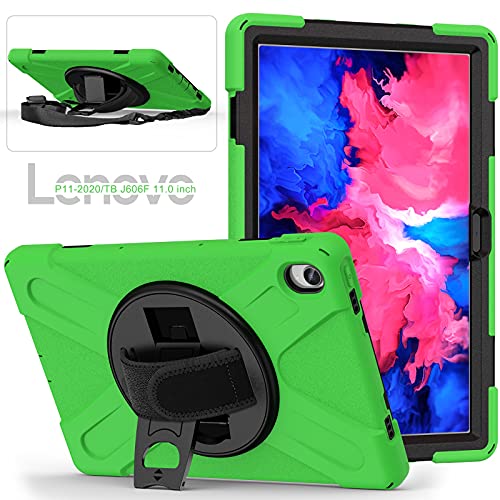 Protection Lenovo P11 TB-J606F antichoc verte rotative 360 avec support