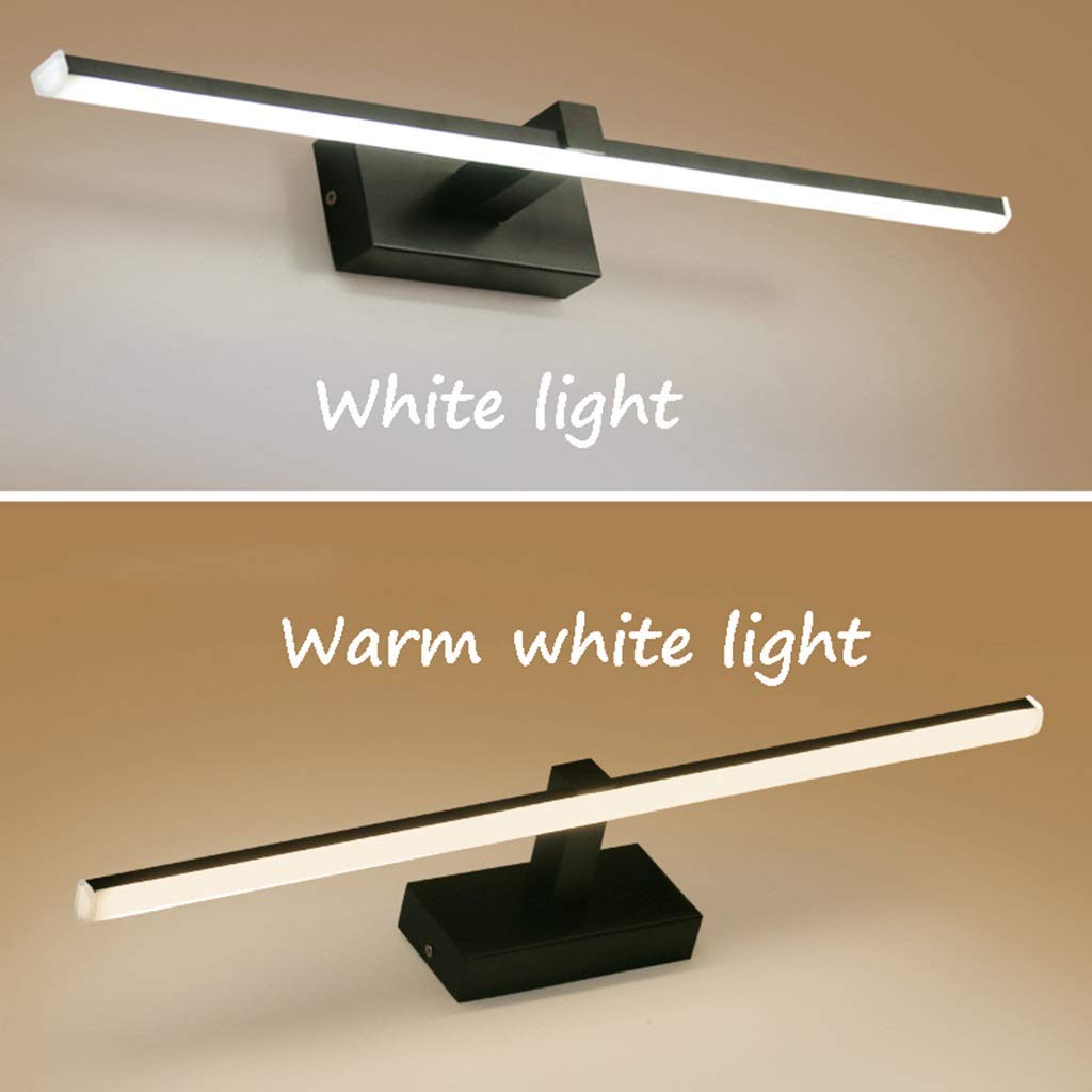 Lustrzane światło przednie, oświetlenie lustra łazienkowego LED, światło do makijażu, wodoodporna lampa przeciwmgielna (kolor: B- ściemnialna-60CM) interesujące