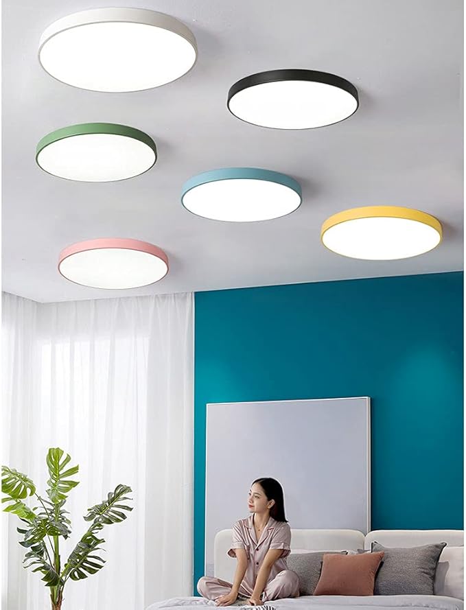 LQZCXMF Moderne Led-plafondlamp Macaron Kleur Platte Lamp Ultradunne 1.9 Ying Energiebesparing Driekleurig Licht LED-inbouwplafondverlichting Gang Decoratieve Verlichting Slaapkamer Studie Eetkamer photo 2