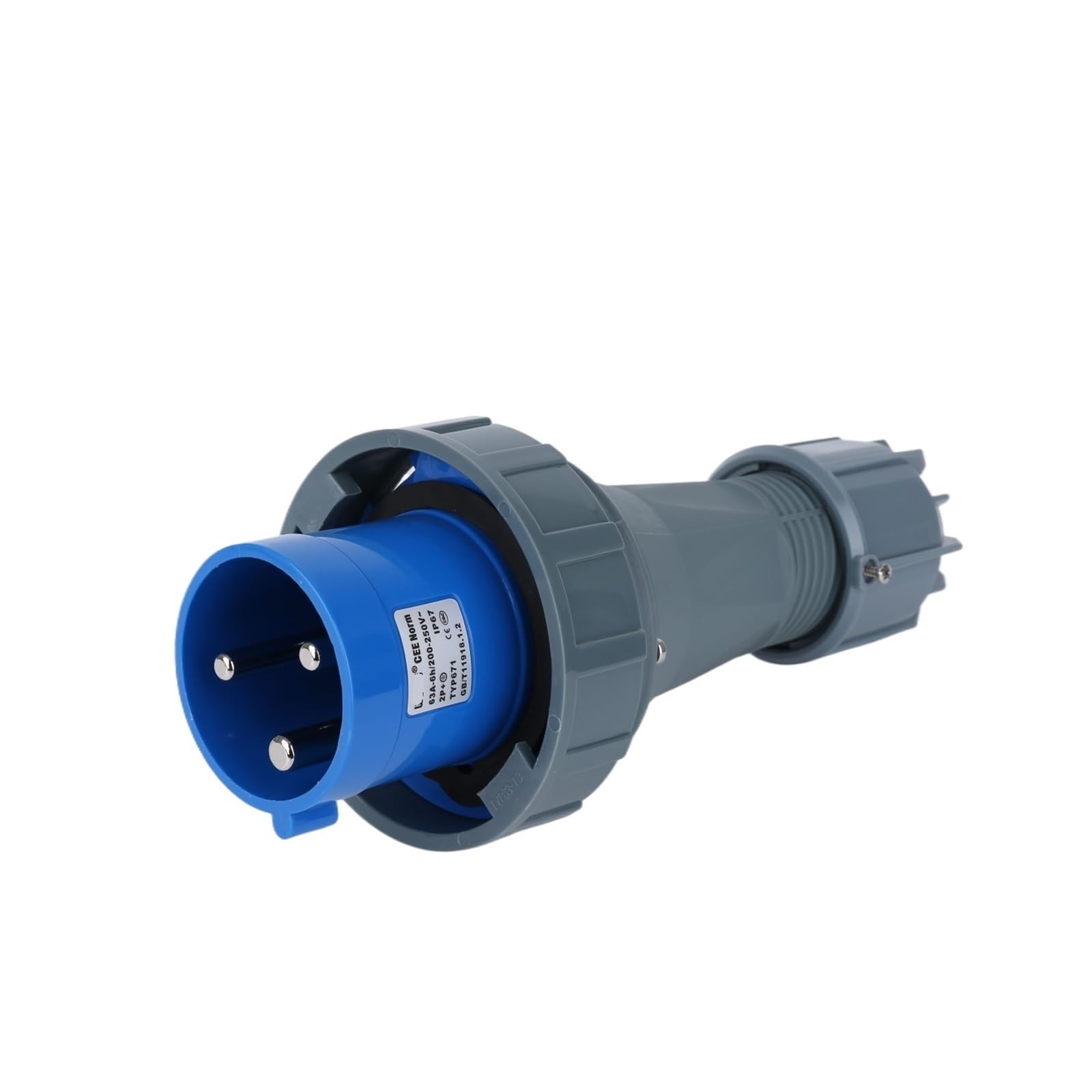 Connecteur industriel TYP671 63A anti coupure étanche IP67 3 conducteurs