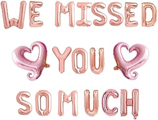 We Missed You So Much Balloons, Rose Gold Balloons Decorations For Welcome Home/Welcome Back Family Party Sign Supplies