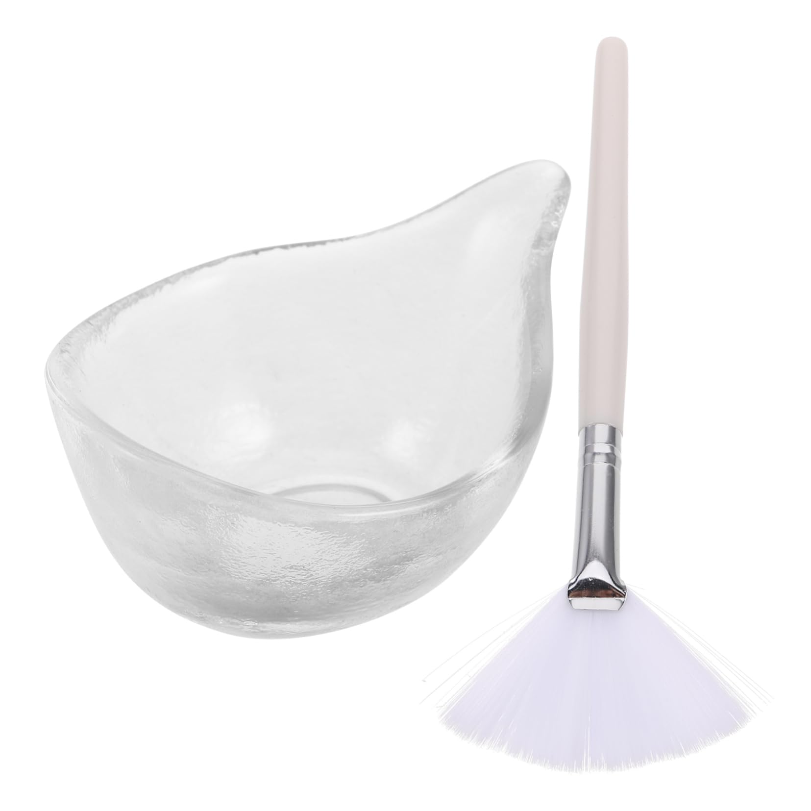 BESTYASH Facial Brush Applicator Tool for Fruit Acid Masks Soft Fan Shape Makeup Brush with Mixing Bowl Portable Skin Care for Home and Salon Use