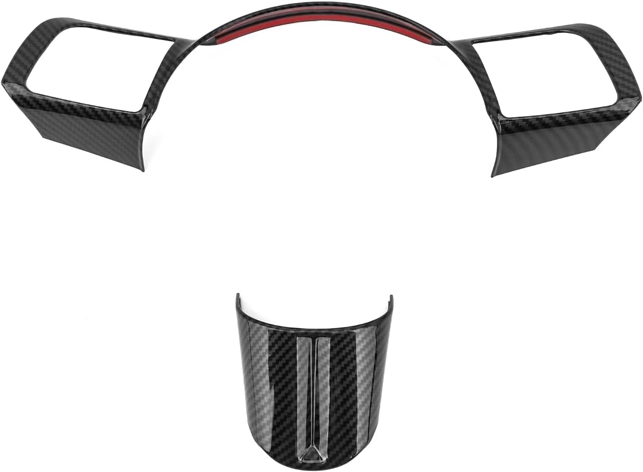 Steering Wheel Button Frame Cover Compatible with Hyundai Sonata 2025 Hyundai Kona 2024-2025 Hyundai Tucson 2025 Accessories (Carbon Fiber Pattern) (Not Suitable for N line)