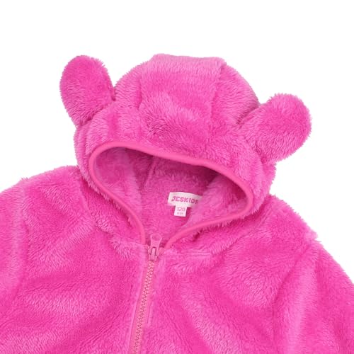 Image of Toddler Girls Boys Fleece Hoody Jacket Zip Up Teddy Coat Warm Winter Outwear