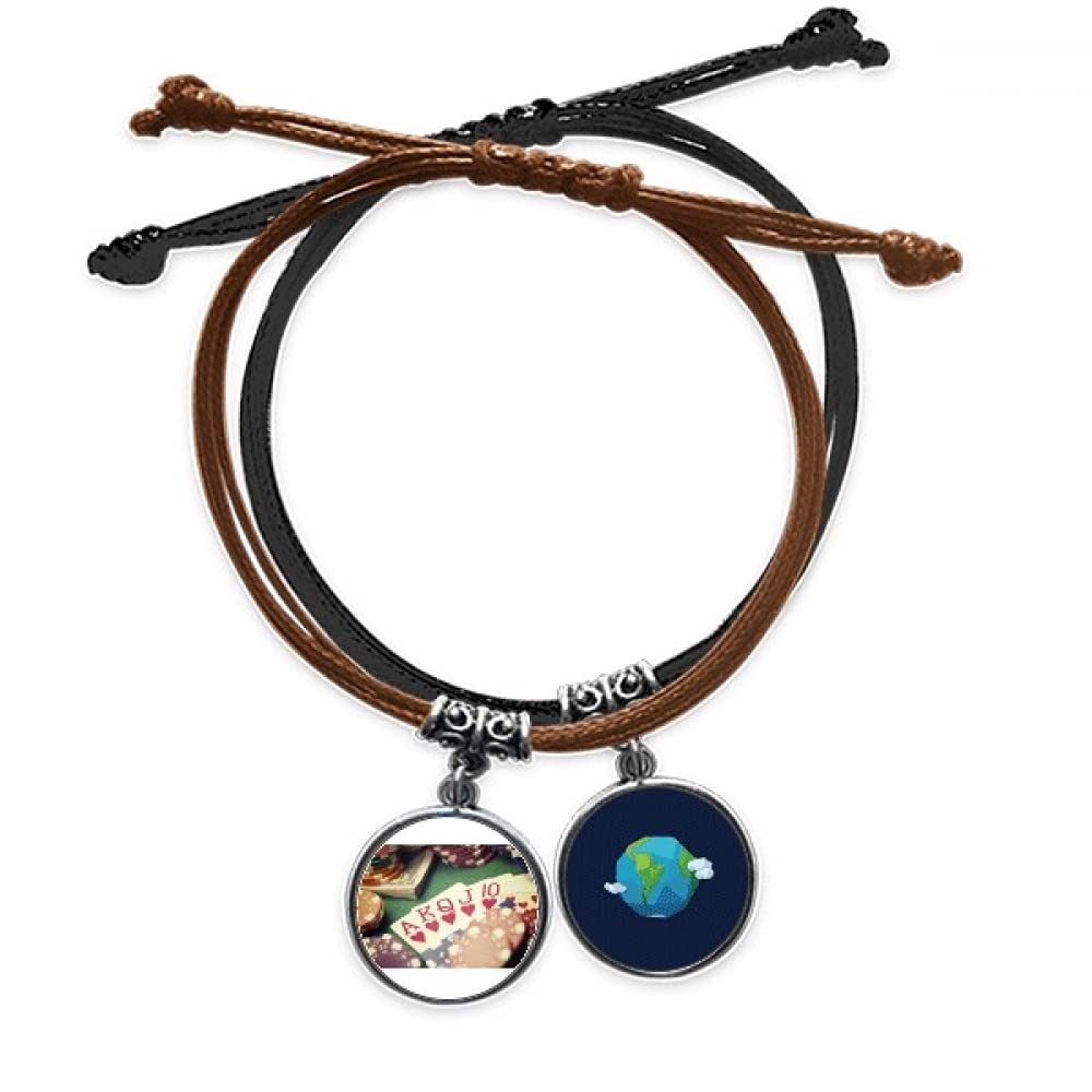 Pulsera de foto de póker de corazones en cuero premium y acabados artesanales 3