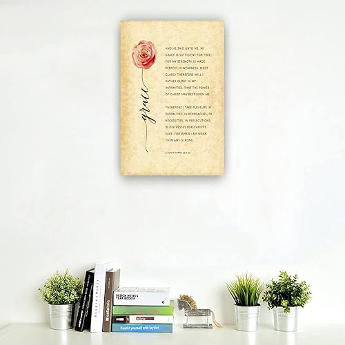 Miniatura 3 de 2 Corinthians 12, 9-10, My Grace is Sufficiente, versículo bíblico, obra de arte de pared para pasillo, pinturas decorativas de pared, sala de