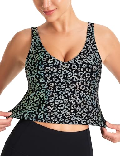 Image of THE GYM PEOPLE Womens' Sports Bra Longline Wirefree Padded with Medium Support