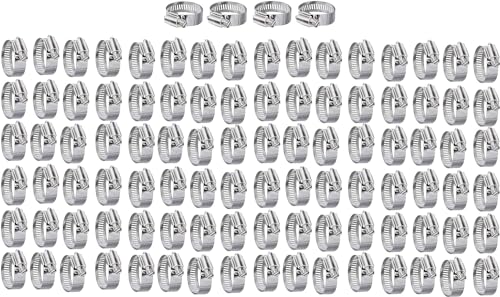 kippen 1170K3 - Confezione da 100 Fascette Stringitubo in Acciaio Zincato regolabili da 16-27 mm
