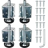 Anwenk Corner Leveling Feet Heavy Duty Furniture Levelers Adjustable Table Leg Leveler for Furniture,Table, Cabinets, Workbench,Shelving Units and More, (2Pair 4 Pieces)