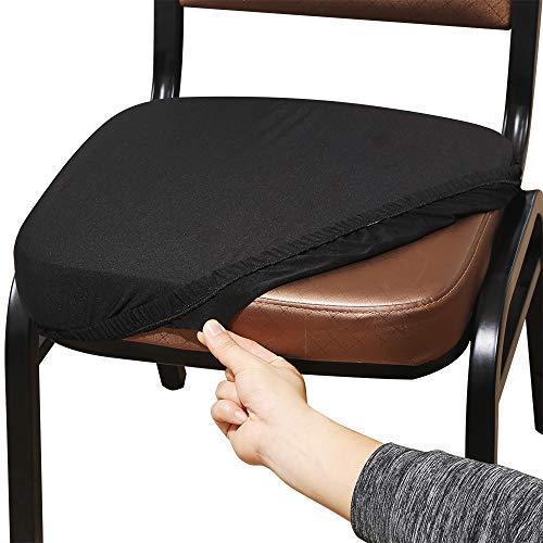 Aonepro Coprisedili per sedie, in spandex elasticizzato per sedie da pranzo, protezione per sedie da ufficio, 4 pezzi, colore nero