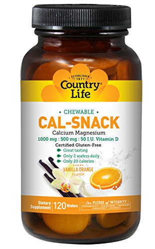Country Life Cal-Snack - Chewable Calcium, Magnesium with Vitamin D, 1000mg/500mg/50 IU
