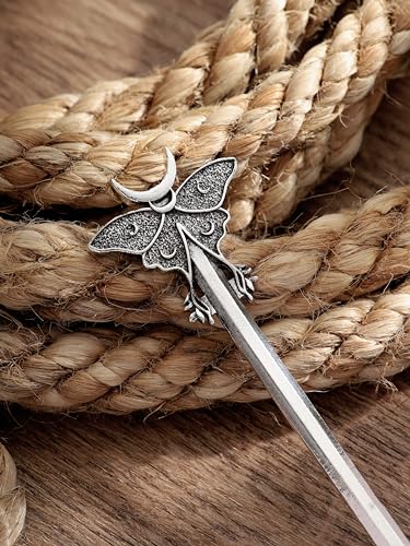 Pinza de cabello HAQUIL Luna Moth con diseño de luna creciente y polilla para mujeres y hombres, aleación metálica sin níquel, estilo punk gótico miniatura 7