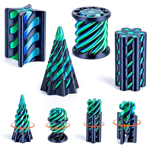 3Dgenius 4 Pack Impossible Cone Fidget Toy, 3D Printed Spiral Pyramid Passthrough Gadget, Sensory Stress Relief Desk Toys for Kids & Adults, Optical Illusion Gift for ADHD/Anxiety