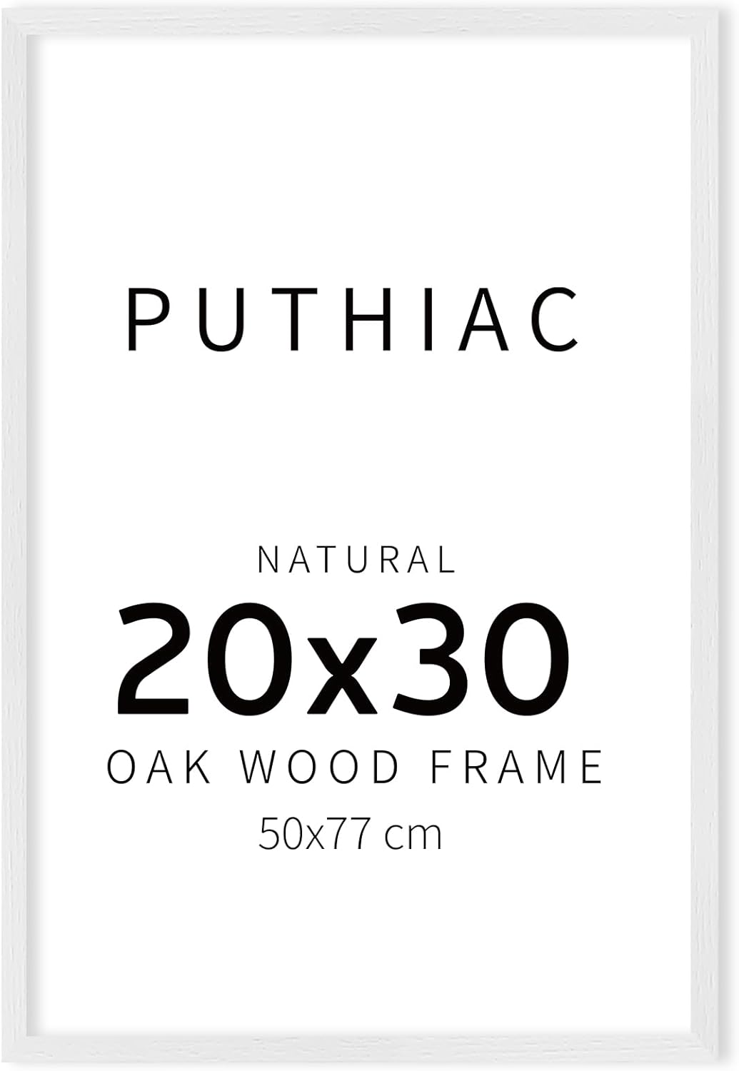 puthiac 20x30 White Oak Wood Frames -20"x30" Poster Frames for Wall, 20x30 Picture Frames for Wall, 20 x 30 Picture Frames, 20 x 30 Frames for Wall (1 Pack, White) White-1P 20x30