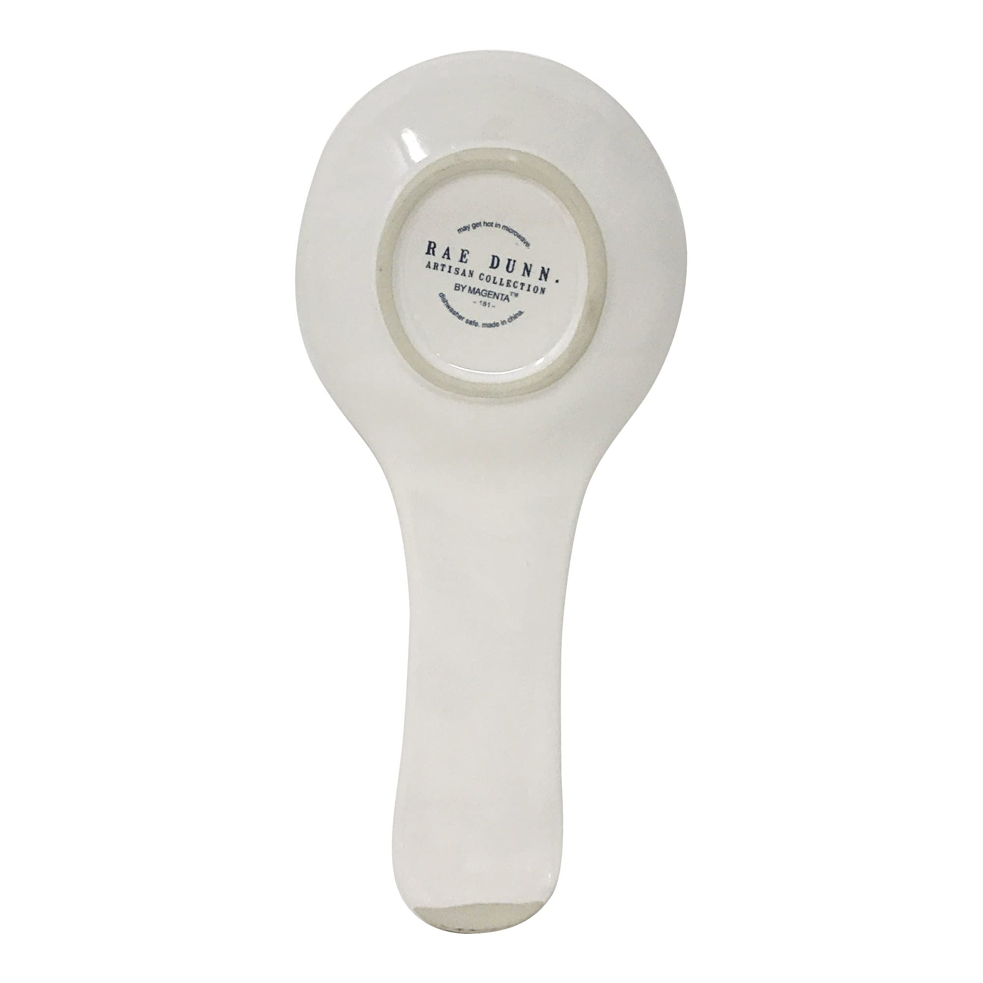 Rae Dunn by Magenta Ceramic spoon rest (10 x 4, White/Spoon/Round Handle)