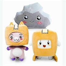 3Pcs Lankybox Plush Set,Boxy+Foxy+Rocky Anime Soft Toy,Removable Favorite Plushie,for Plush Children's Gift Bed Pillow