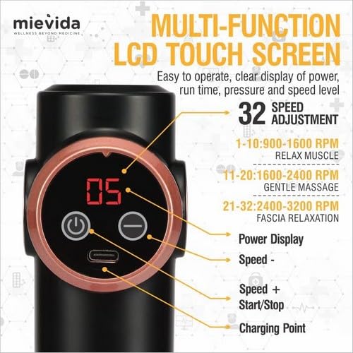 Mievida Fit Mini Pro Portable Electric Body Massage Gun | Dill tissue tissue bump for whole body pain and stress relief Mievida Fit Mini Pro Portable Electric Body Massage Gun | Dill tissue tissue bump for whole body pain and stress relief