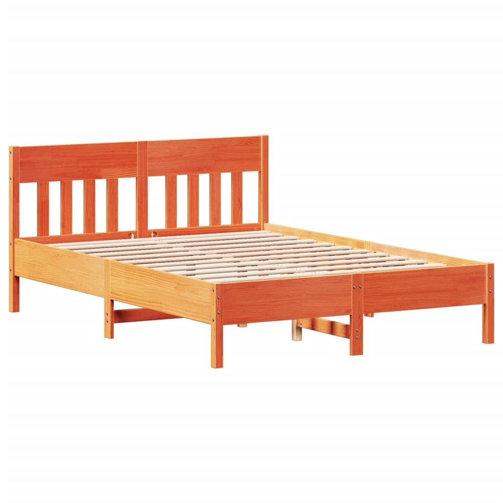vidaXL Letto senza Materasso Marrone Cera 120x200 cm in Legno di Pino