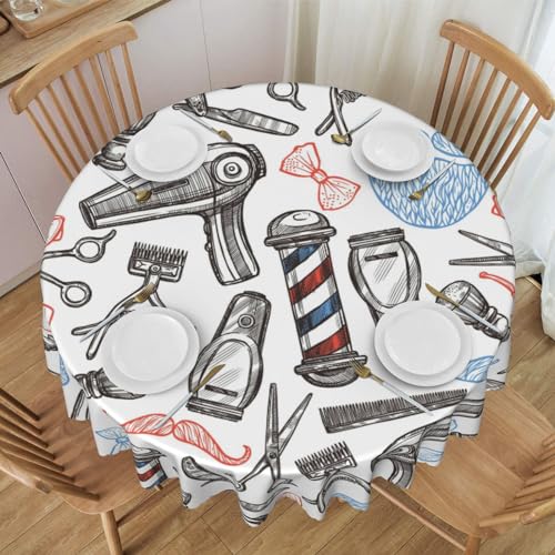 Nappe ronde 150 cm monochrome en polyester imperméable pour table de cuisine