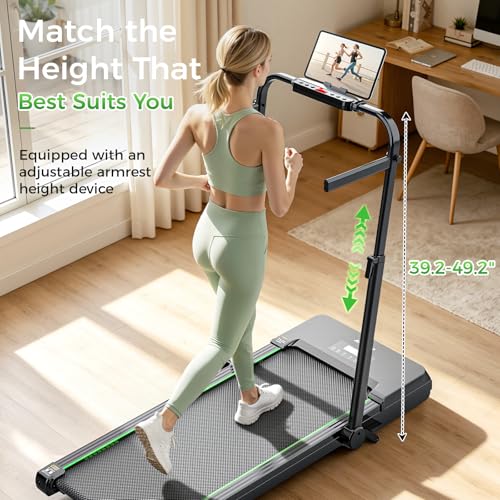 Image of AKLUER Walking Pad Treadmill with 12% Auto Incline Adjustable Handlebar