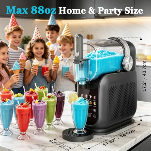 Image of Slushie Machine, 2-in-1 Soft Serve Ice Cream & Frozen Drink Machine | 88oz Capacity, No Ice Needed, Self-Cleaning, Commercial Slushy Machine for Home, Margaritas, Frappes, Milk Shake
