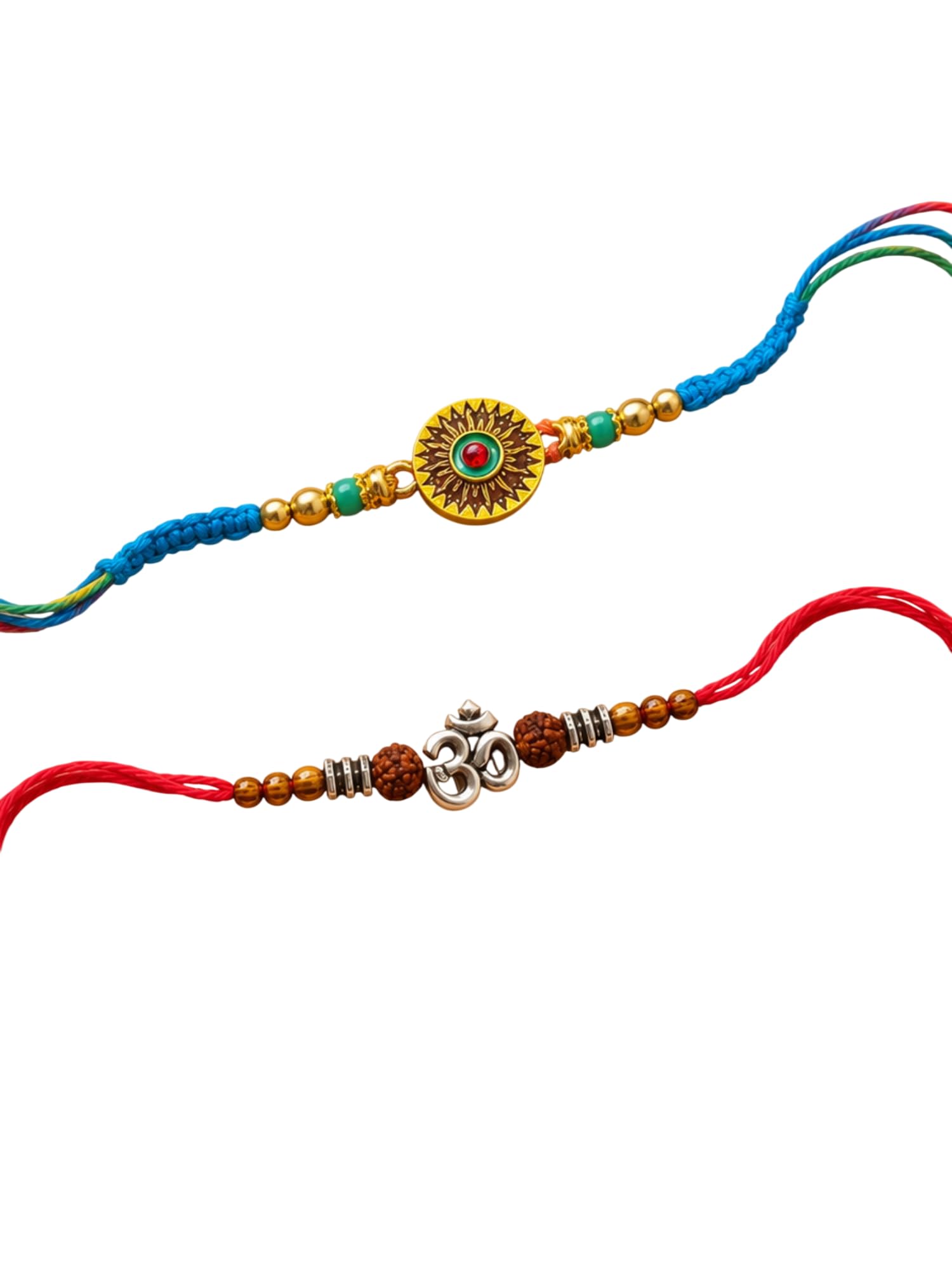 Red and Blue Designer Set of 2 Rakhis-image-28