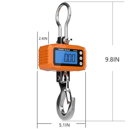 Miniatura 2 de Klau 2,204.6 lbs 2000 lb Digital Industrial Heavy Duty Crane Escala colgante Smart Hoist Orange para el hogar Granja Fábrica Caza