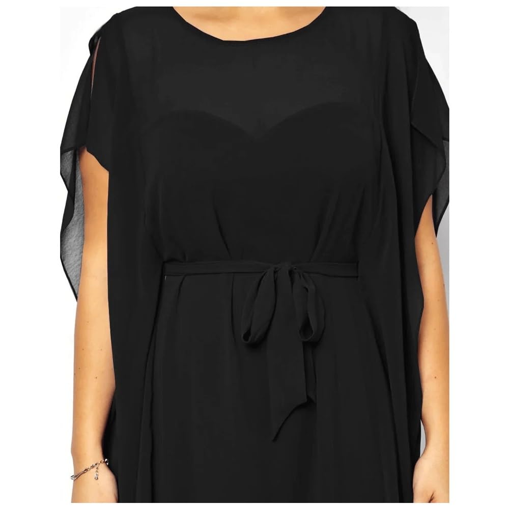 Amazon.com: NSUQOA JSEIAJB Batwing Sleeve Chiffon Dress Women Sashes Party  Dress Female Large Size Loose Formal Office Dress(7X-Large) : Clothing,  Shoes & Jewelry