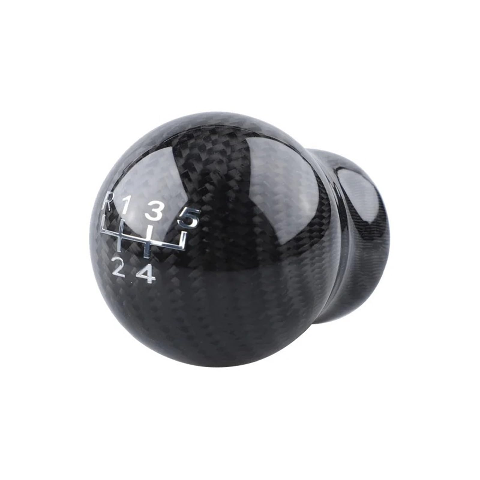 KUNYOS Leather Gear Knob for Auto Carbon Fiber Gear Knob Reverse Lift Shifter Head Stick Manual Lever Car Interior Upgrade(5 Speed)