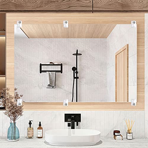Image of N A 30 Pack Mirror Holder Clips Glass Retainer Clips Kit Mirror Hanging Kit Mirror Hanging Hardware with Screw,Mirror Hanging kit with Screws and Fixed Mirror Box Door (Classic Style)