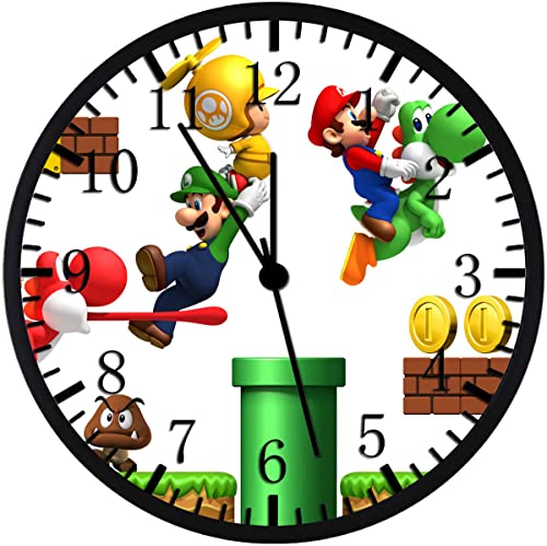 Reloj de pared analógico silencioso 12 pulgadas negro miniatura 1