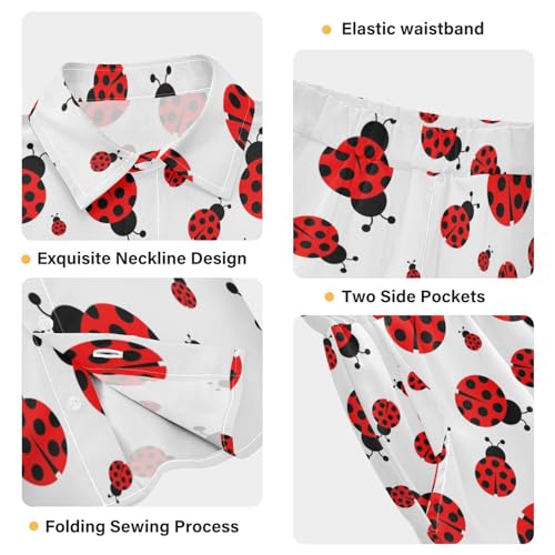 Image of visesunny Funny Boy's 2 Pieces Shirt and Short Set Casual Shirts Short Sleeve Beach Shorts Summer Outfits for 3-10 Years Kids