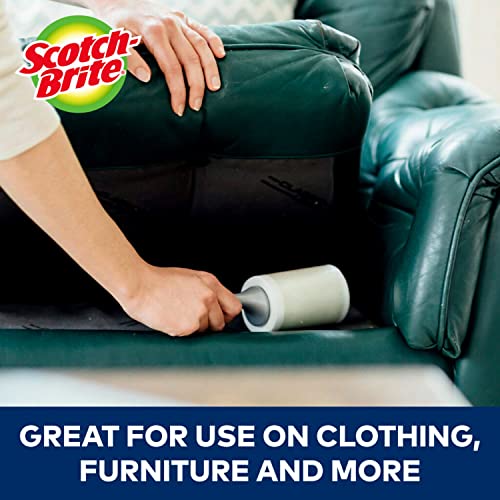 Image of Scotch-Brite 50% Stickier Lint Roller Works Great On Pet Hair 6 Rollers 48 Sheets per Roller 288 Sheets Total (Packaging May Vary) (Pack of 2)