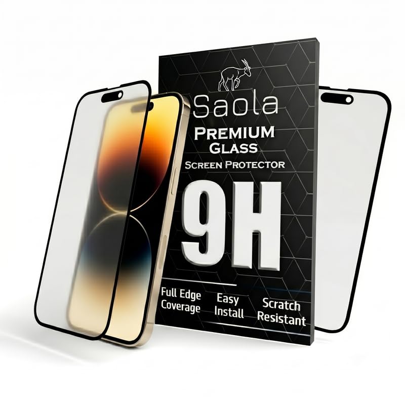 Image of Saola HD Matte Tempered Glass With 18H Hardness For Apple Iphone 14 Pro Max (PACK OF 1) with Hassle-less Installation Kit. Full screen Coverage. 6.7 inch