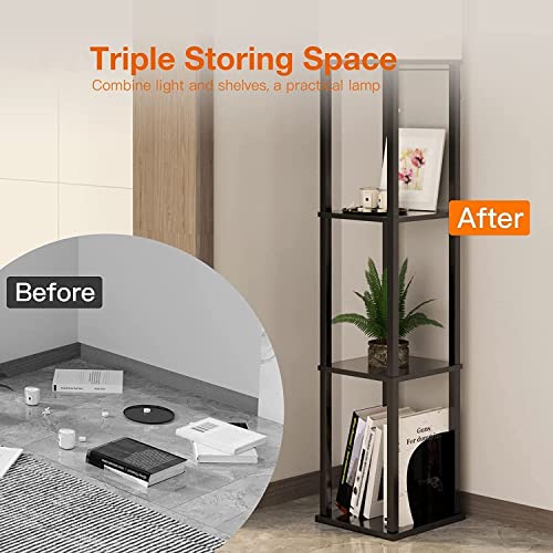 image for WAMBORY Floor Lamp with Shelves, Lamp for Living Room with Shelf, Floo