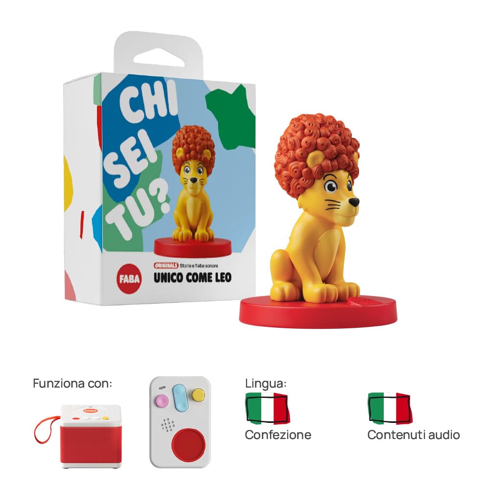 FABA Personaggio Sonoro – Unico come Leo – Storie e fiabe sonore per bambini e bambine 3-5 anni - Ascoltabile con FABA Raccontastorie e FABA+, gioco educativo versione italiana