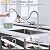SOEBIZ Kitchen Faucets with Pull Down Sprayer, High Arc Single Handle Stainless Steel Commercial 1 or 3 Hole Kitchen Sink Faucet for Farmhouse Camper Laundry RV Bar, Brushed Nickel