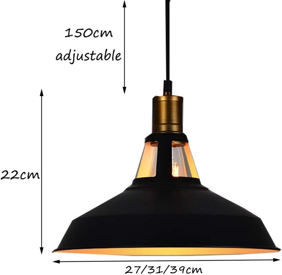 Light Lamp Chandelier American Style Country Retro Pot Lid Pendant Light Simple Shop Clothing Store Restaurant Bar Bedroom Chandeliers [Energy Class a +],34Cm*22Cm
