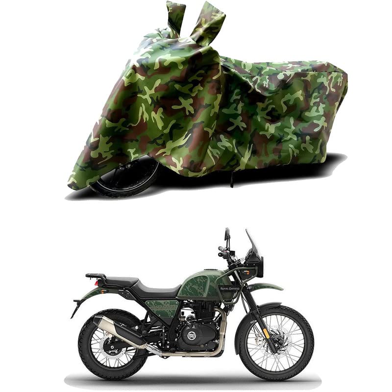 Image of 100% Water Resistant Bike Scooty Two Wheeler Body Cover Compatible for Royal Enfie Himalayan Pine /UV-Rays /Heat Protection /Birds Dropping /Scratchproof /Dust Proof /Waterproof /All [Green MJ]