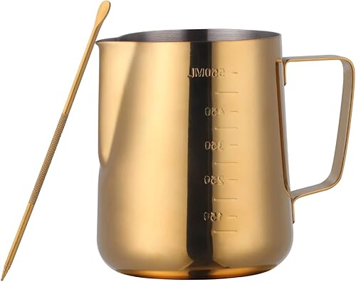 Buyer Star Espumador de leche, espumador de café, herramientas Picher Barista, taza mental de acero inoxidable, accesorios para expreso, kit de