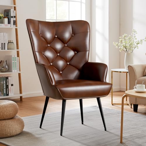 Aivermeil Sessel Wohnzimmer Einzelsofa Loungesessel modern Relaxsessel mit Metallfüßen, Samt, für Wohnzimmer Schlafzimmer, Bis 150 KG Braun