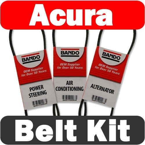 BANDO Replacement for 1996 1997 1998 1999 2000 2001 Acura Integra Models rs gs ls 3 piece serpentine drive belt set 4PK870 4PK790 4PK920 ALTERNATOR AIR CONDITIONER POWER STEERING