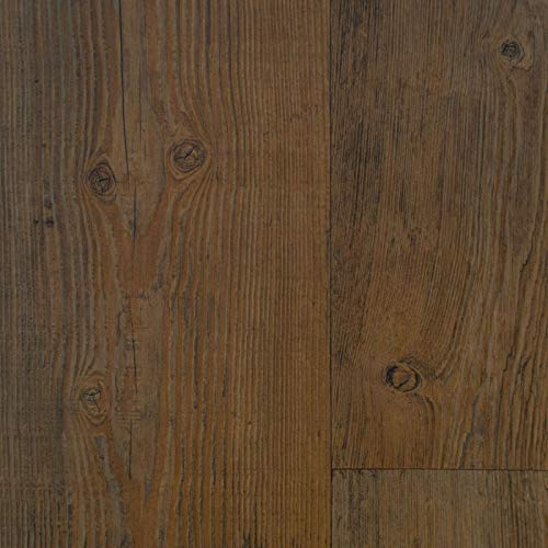247Floors Wood Plank Effect Magic Vinyl Flooring 2.8mm Realistic Foam Backed Slip Resistant Lino (6m x 4m / 19ft 8" x 13ft 1", Aged Oak Planks)